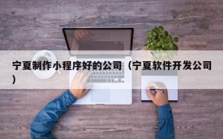 庆阳宁夏制作小程序好的公司（宁夏软件开发公司）